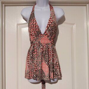 Rampage Floral Halter Top Y2K Coquette Indie Sleaze Whimsy L